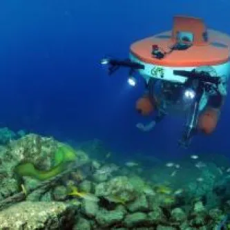 a submarine on the bottom of the seafloor