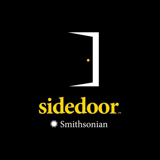 a logo of a black door opening