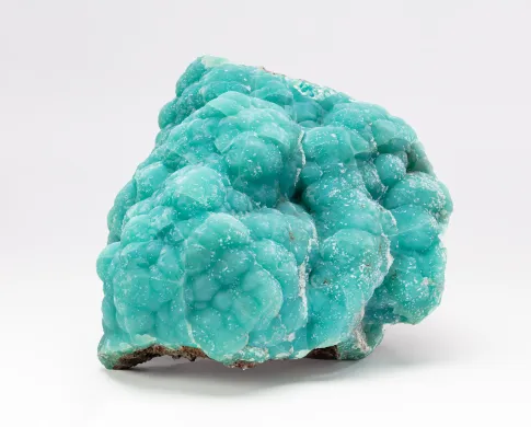 Photo of a blue mineral specimen called Smithsonite