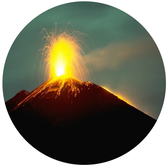 a volcano explodes